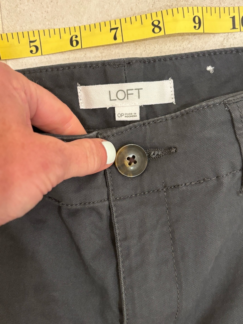 LOFT Slim Flat Front Monroe Pants in Charcoal Gray